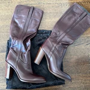 Gucci brown knee high boots